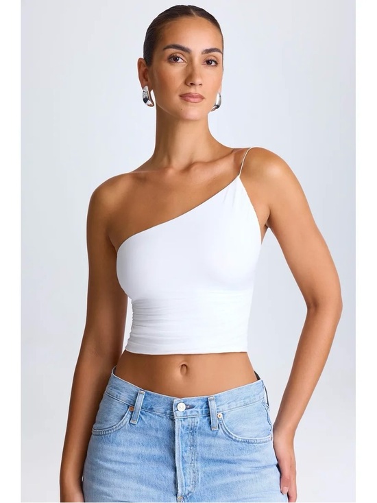 Forever 21 Tops - Forever 21 White One-Shoulder Crop Top